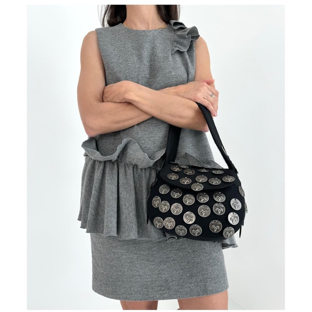 MSGM - RUFFLED WOOL-FLEECE MINI DRESS